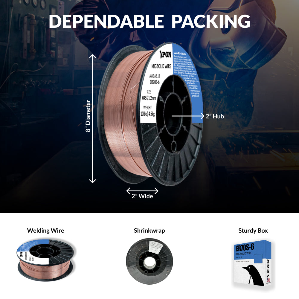 thumbnail image 2 of 10 Lb Roll Of ER70S-6 Mild Steel MIG Welding Wire - Choose .023, .030, .035, Or .045 2 of 13