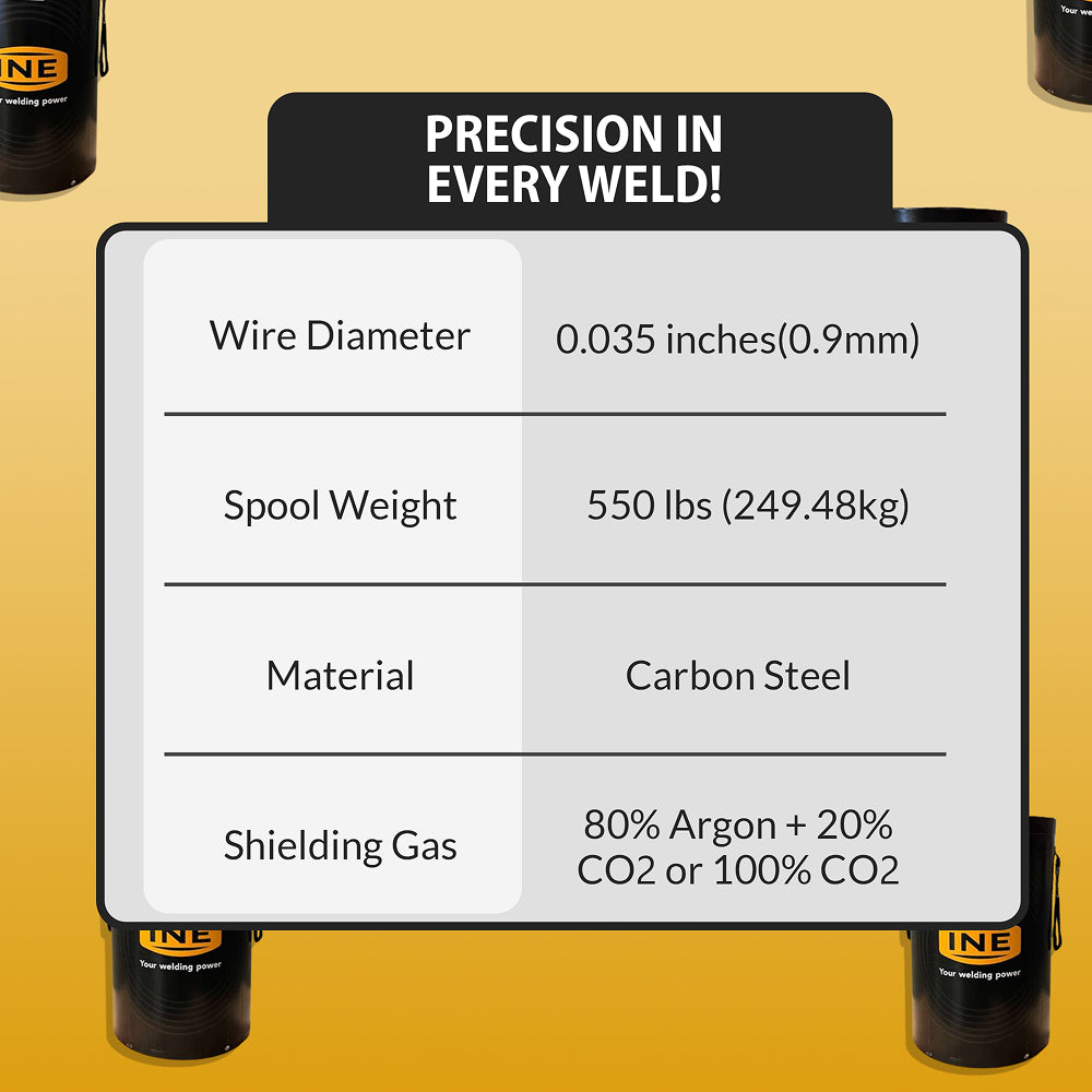 INEFIL ER70S-6 .035-Inch on 550-Pound Spool Carbon Steel Mig Solid Welding Wire