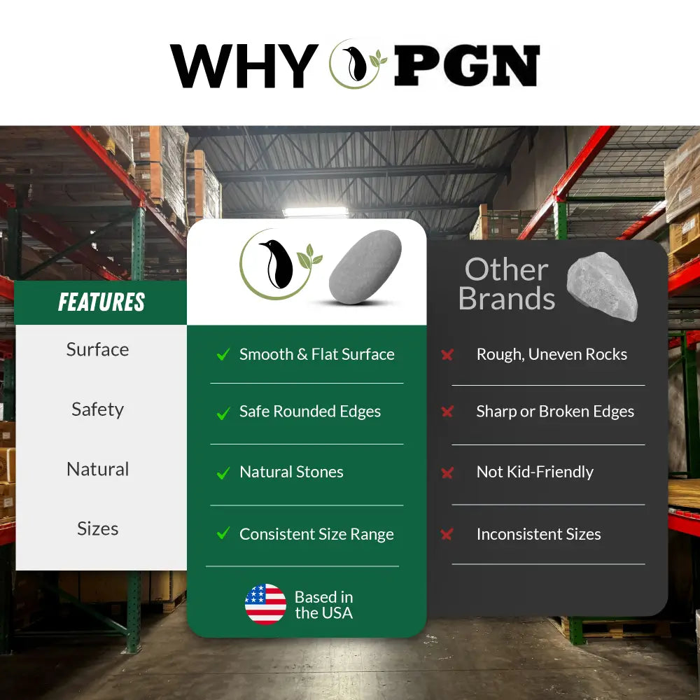 PGN 40 River Rocks for Painting 2-4 Inches