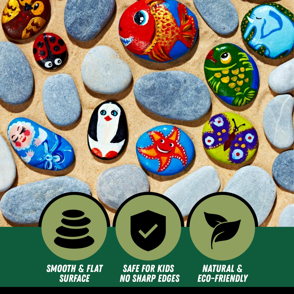 PGN 40 River Rocks for Painting 1-4 Inches
