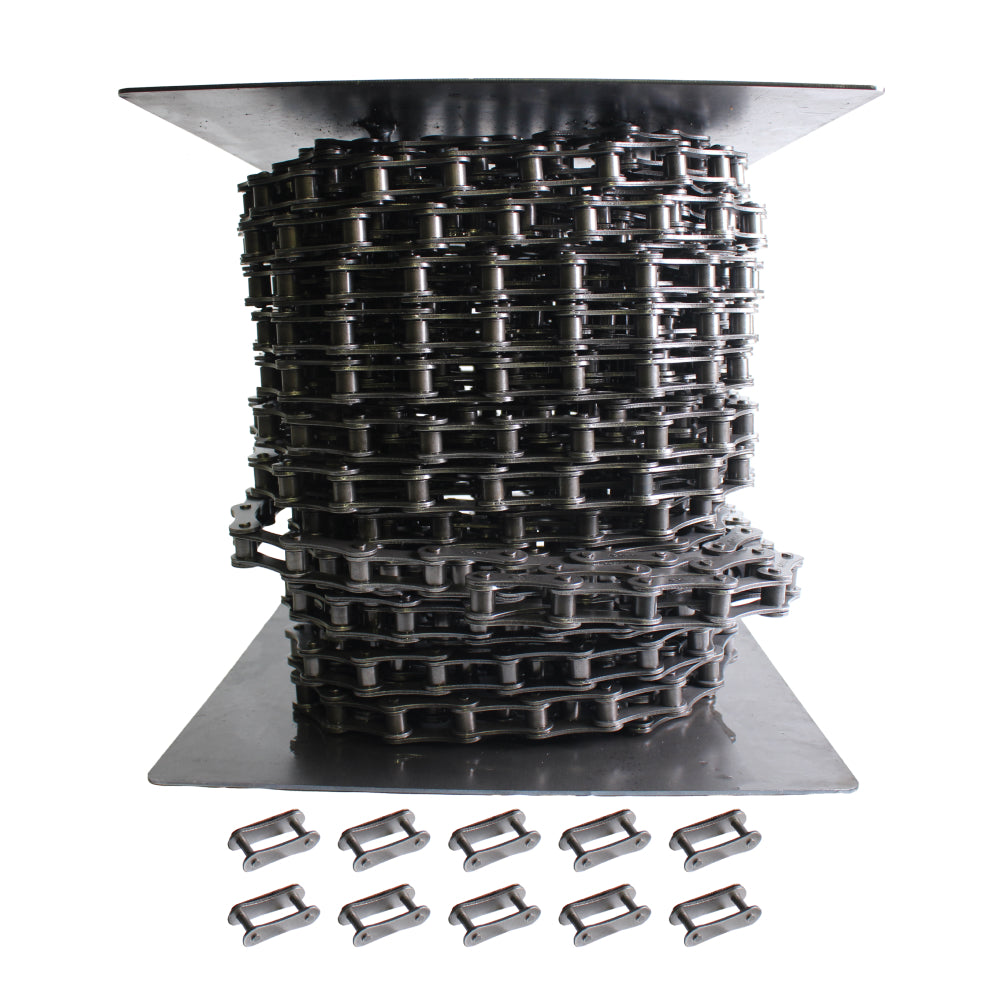 A2050 Conveyor Roller Chain x 100 Feet + 10 Connecting Links