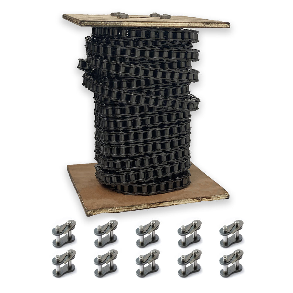 #50H Heavy Duty Roller Chain x 10 feet + 10 Free Connecting Links