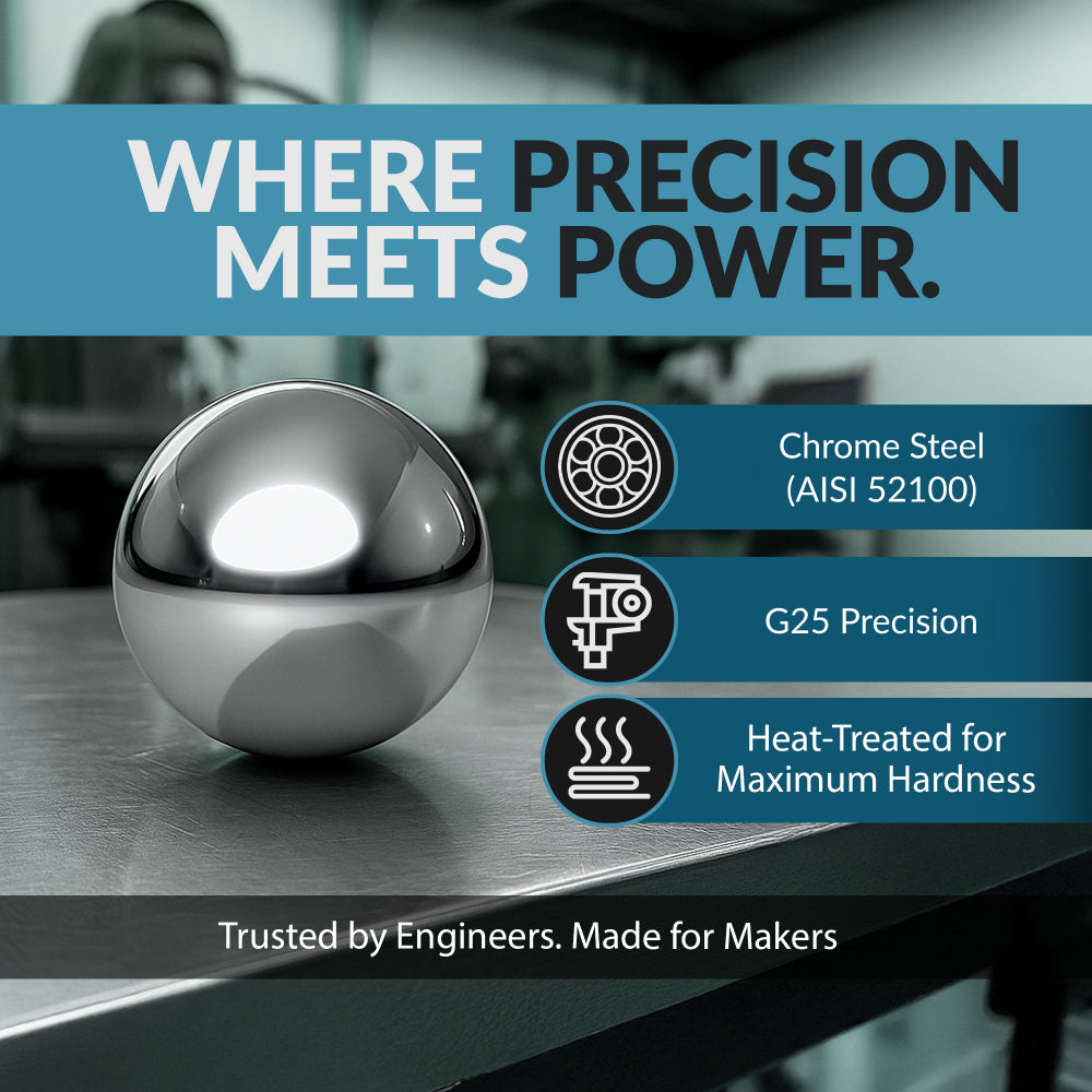 thumbnail image 2 of BC Precision 300pc 3/8" G25 Chrome Steel Bearing Balls – AISI 52100 Precision Chromium 2 of 6