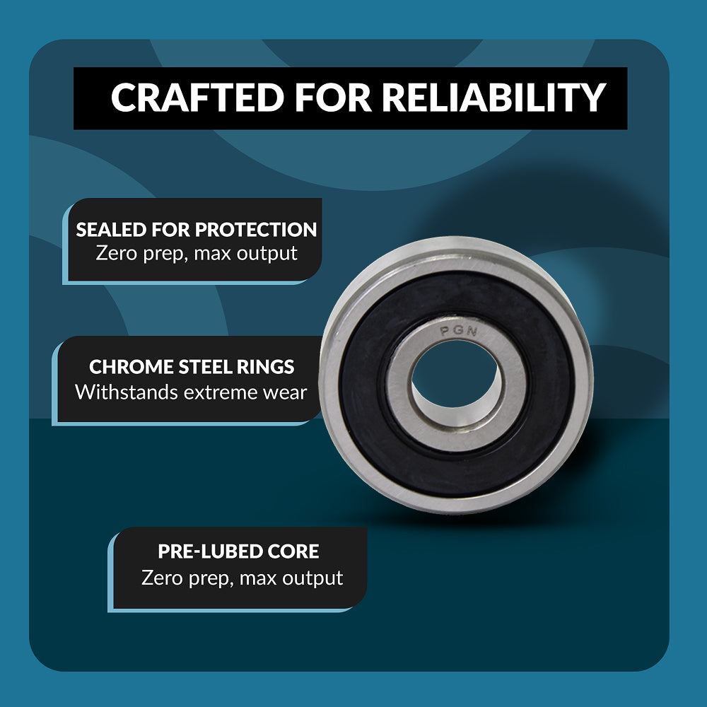 6307-2RS Ball Bearing - Lubricated Chrome Steel Sealed - 35x80x21
