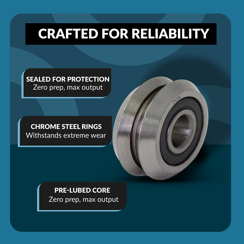 RM2-2RS 3/8" V Groove Roller Ball Bearing