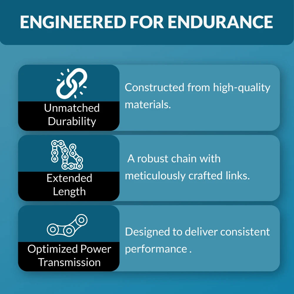 #415H 110 Link Heavy Duty Motorized Bike Chain - from 49cc to 80cc for 2-Stroke Bicycle