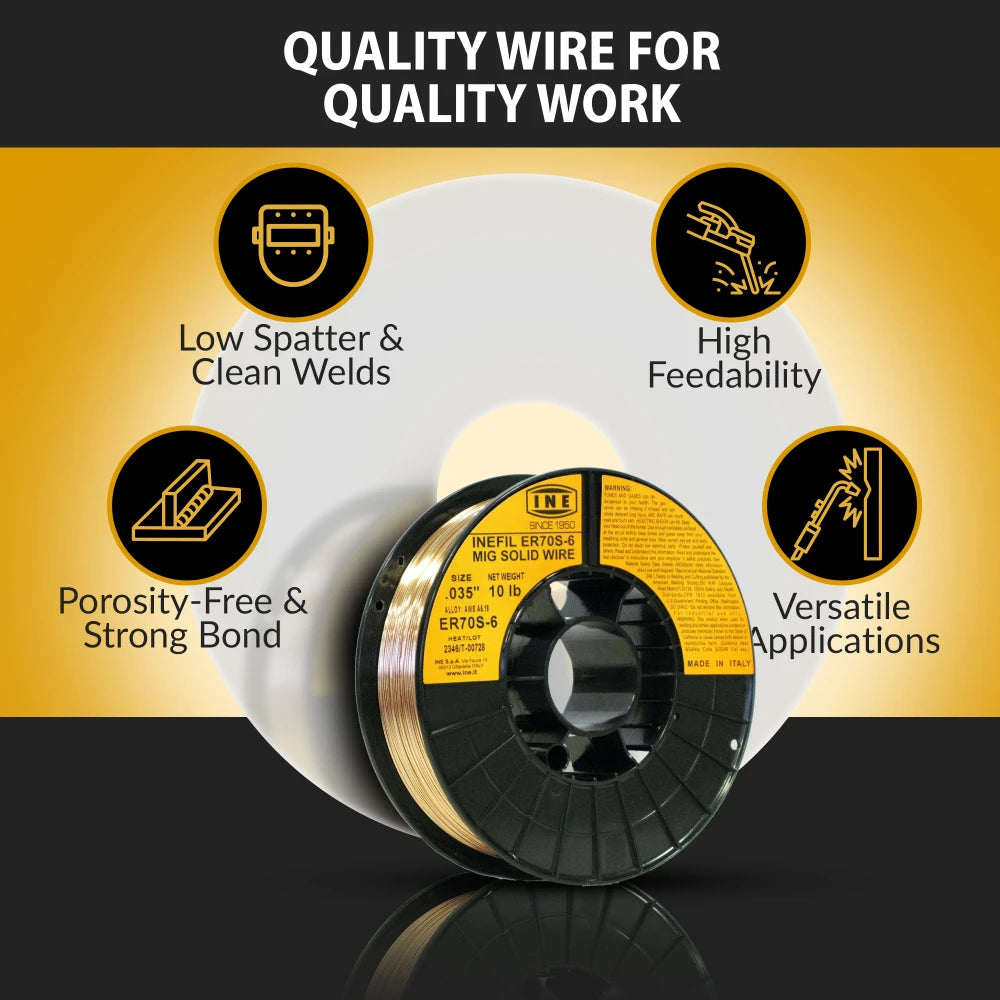 INEFIL ER70S-6 .030-Inch on 33-Pound Spool Carbon Steel Mig Solid Welding Wire