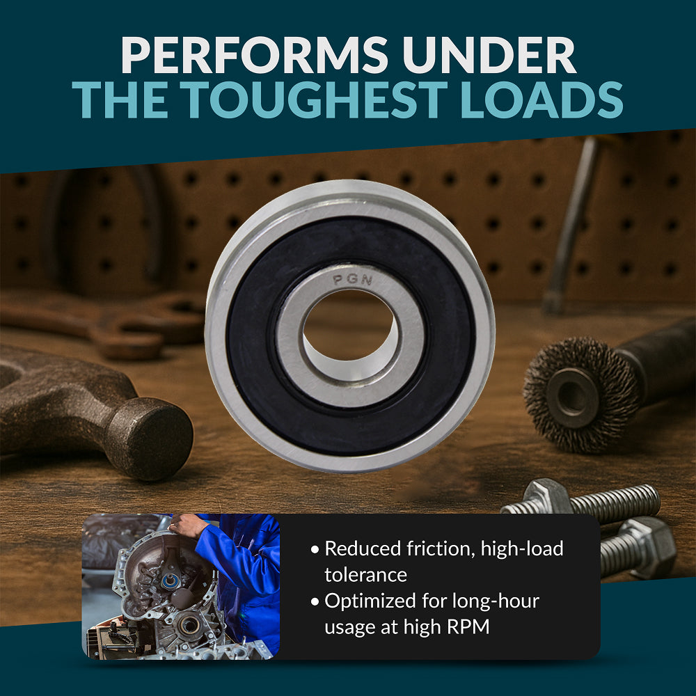 6307-2RS Ball Bearing - Lubricated Chrome Steel Sealed - 35x80x21