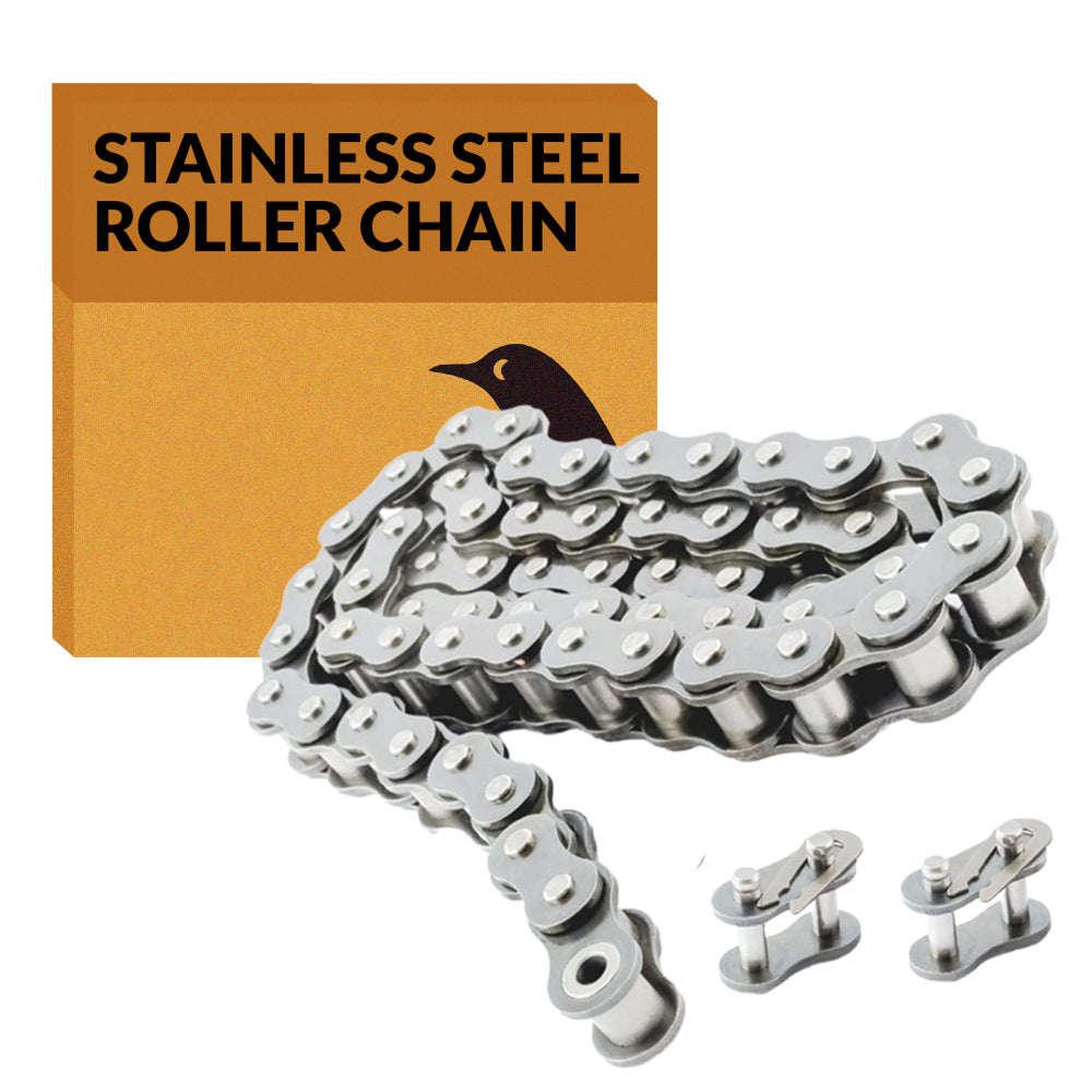 #41SS Stainless Steel Roller Chain x 10 feet + 2 Free Connecting Links