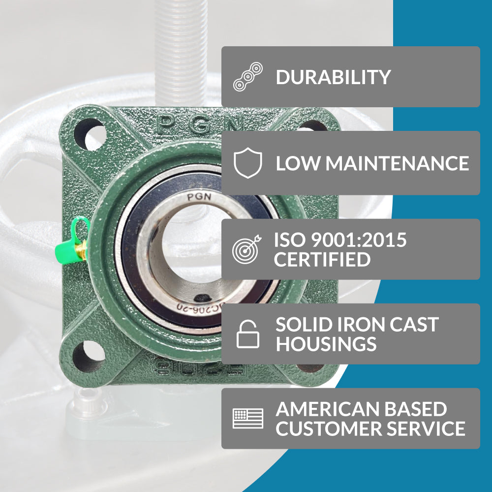 UCF206-20 Pillow Block Square Flange Mounted Bearing 1-1/4" Bore