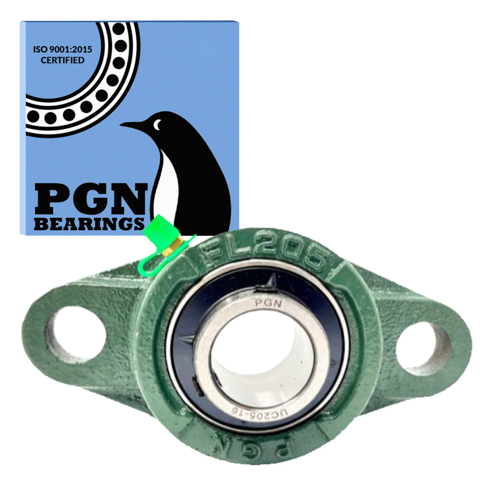 UCP205-16 Pillow Block Bearing – 1" Bore, 2-Bolt Solid Base Mount, Self-Aligning (Set Of 2)