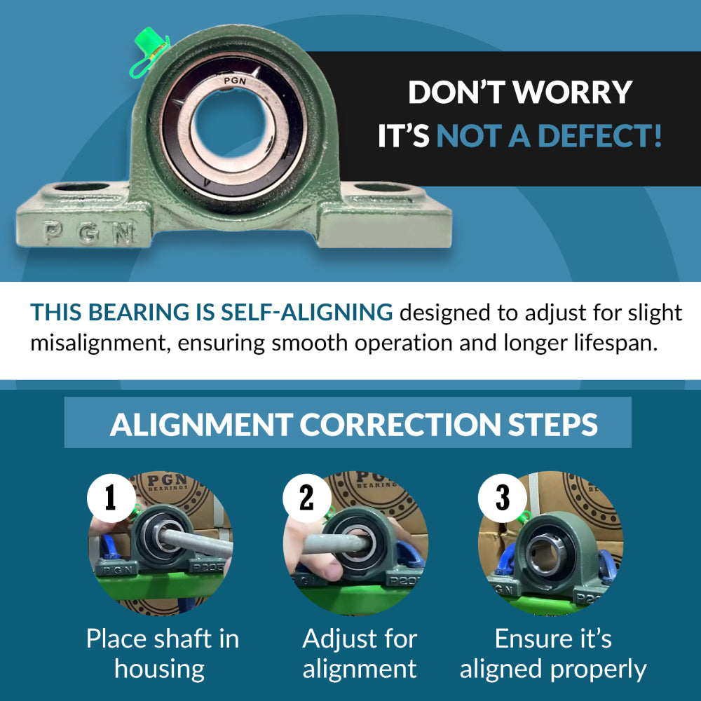 UCP208-24 Pillow Block Bearing - 1-1/2 Inch Bore, Self-Aligning, 2-Bolt Mount (Pack Of 2)