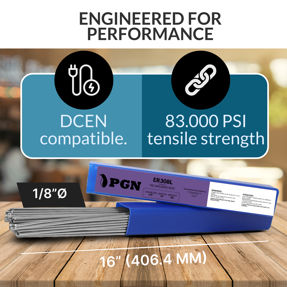 ER308L 5LB 1/8" x 16" Stainless Steel TIG Welding Rod