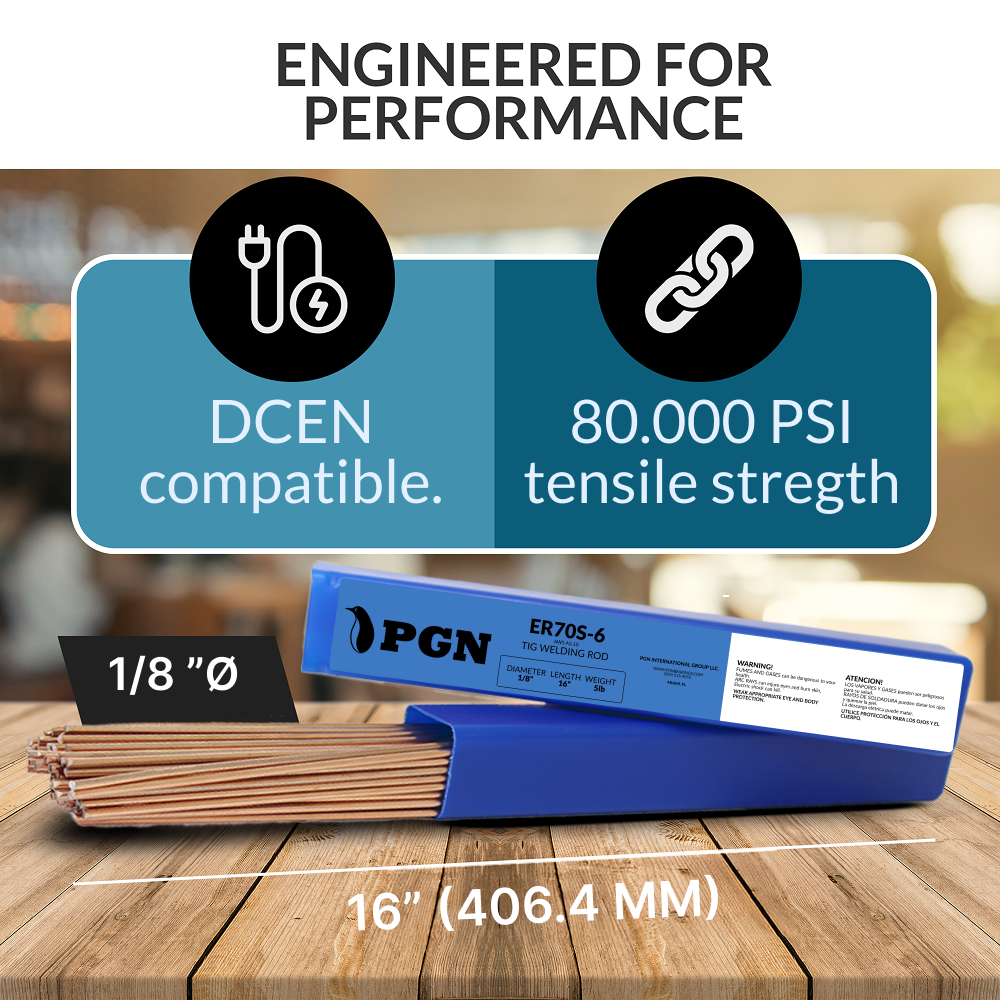 ER70S-6 5LB 1/8" x 16" Mild Steel TIG Welding Rod