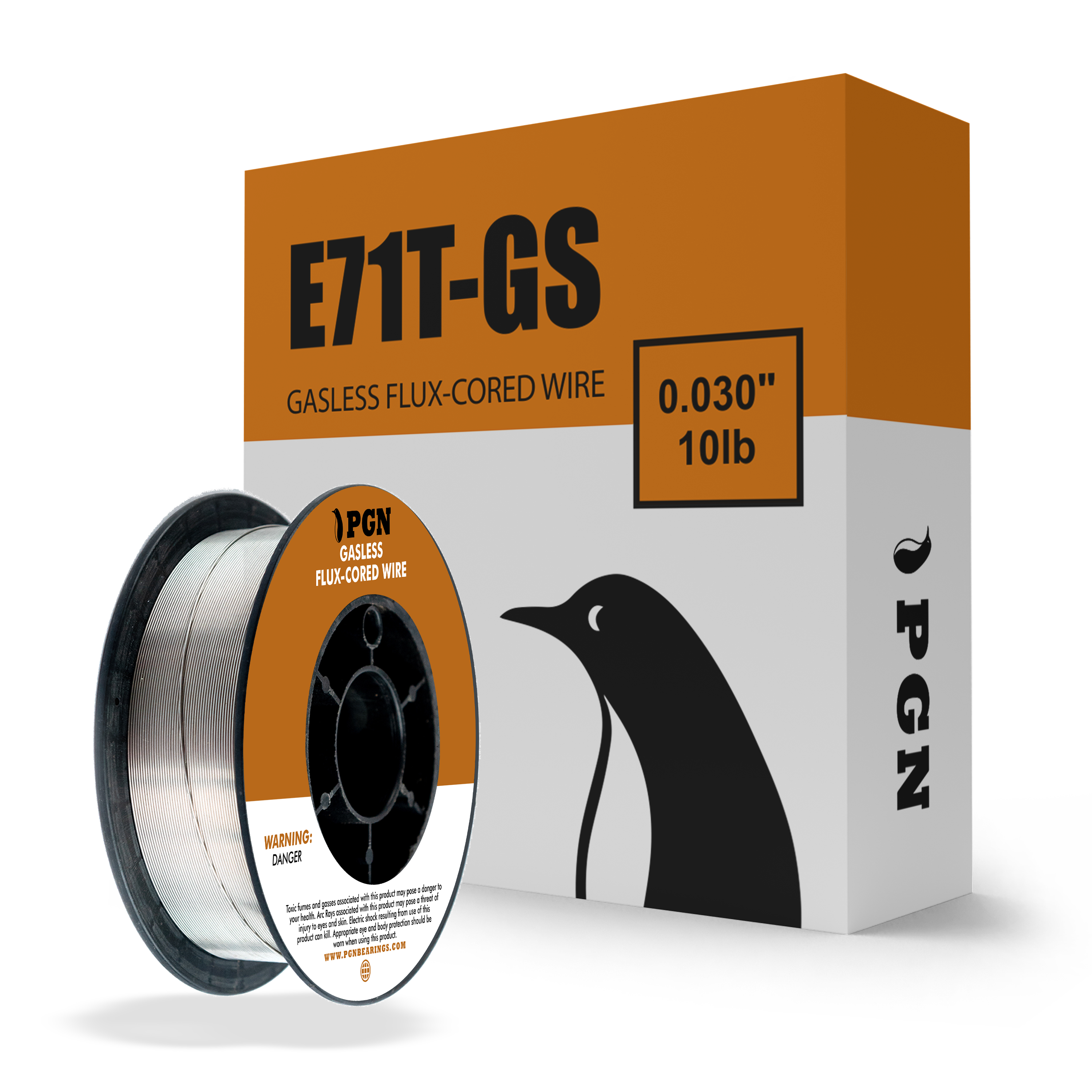 E71T-GS .030" (0.8 mm) Gasless Flux Core Mild Steel MIG Welding Wire - 10 Lbs Spool