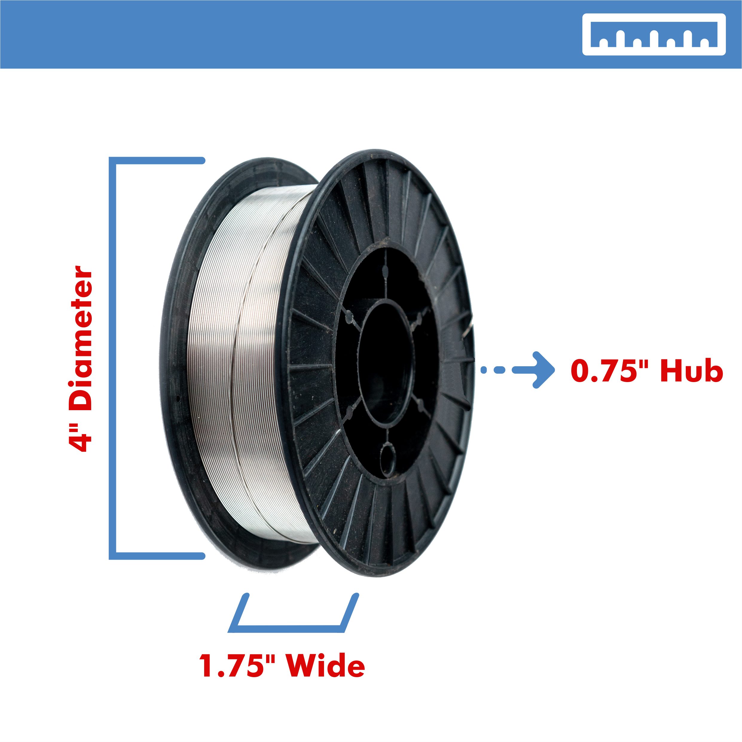 E71T-GS .035" (0.9 mm) Gasless Flux Core Mild Steel MIG Welding Wire - 2 Lbs Spool